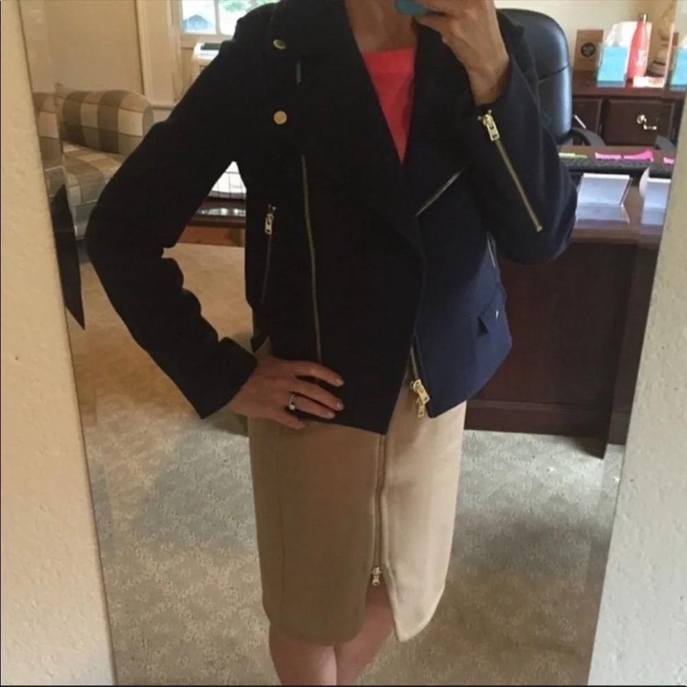 J. Crew Double Cloth Moto Jacket - Picture 3 of 3